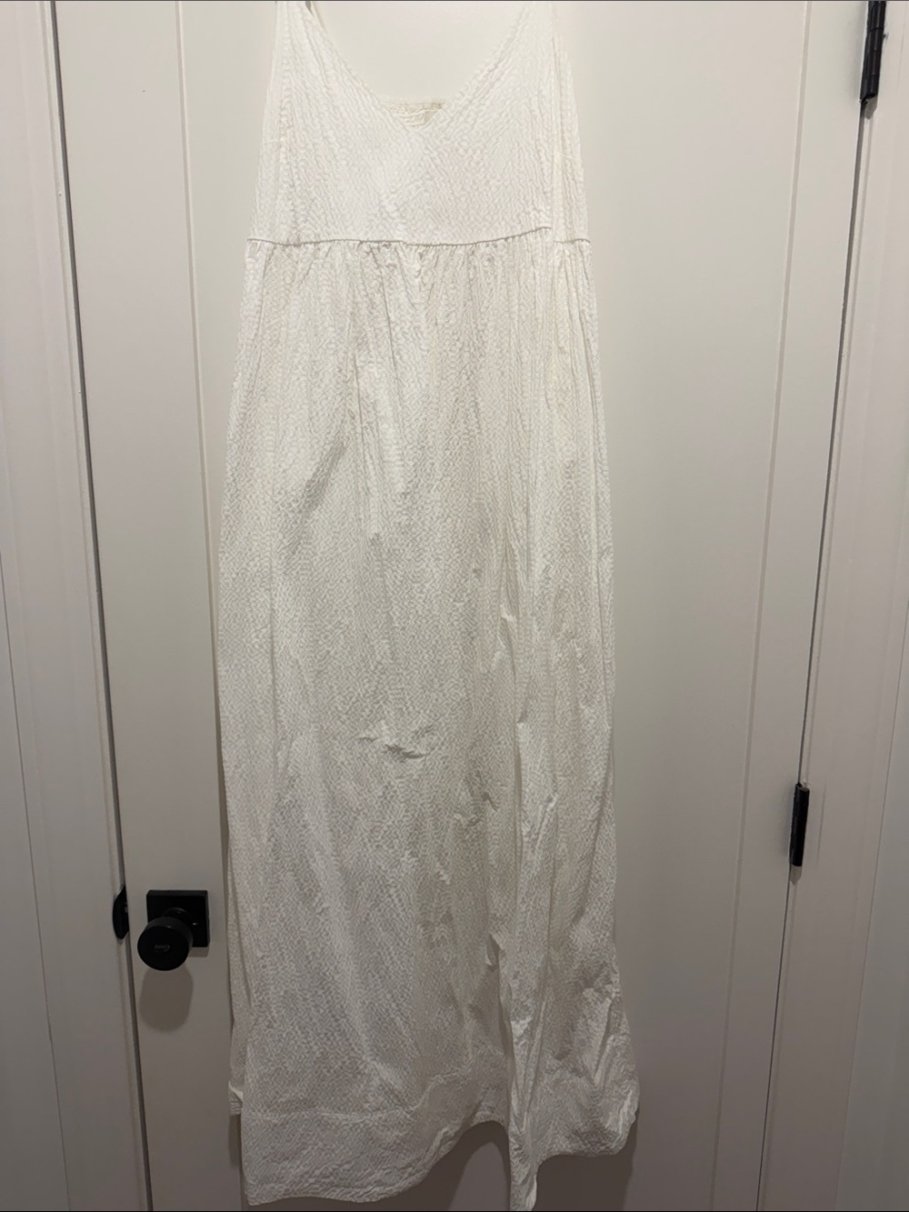 White Textured Maxi Slip Dress